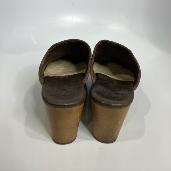 UGG Abbie clog mules brown suede shearling lined women’s size 7 casual boho - Picture 5 of 9